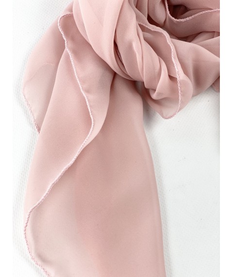 Платок пудровый розовый женский из тонкого шифона KSVx2