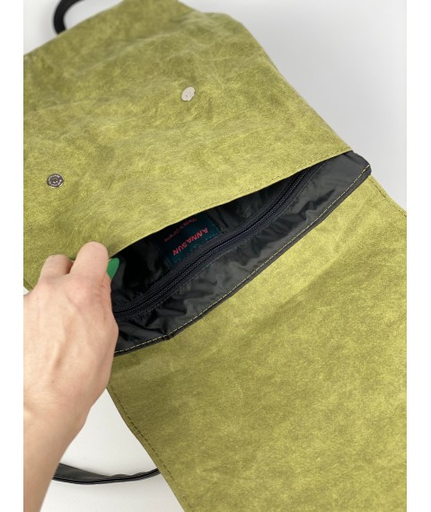 Рюкзак прямоугольный мужской бумажный хаки KL1x31