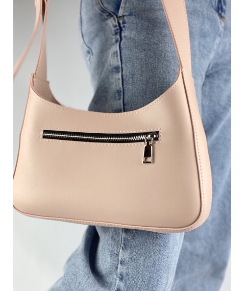 Женская сумочка из экокожи пудровая