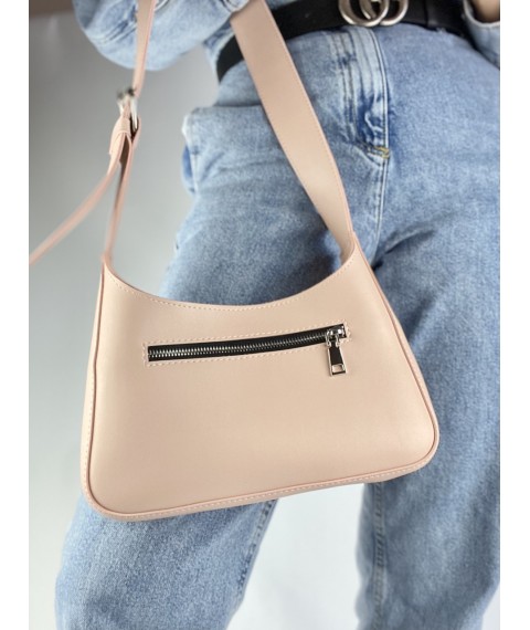 Женская сумочка из экокожи пудровая