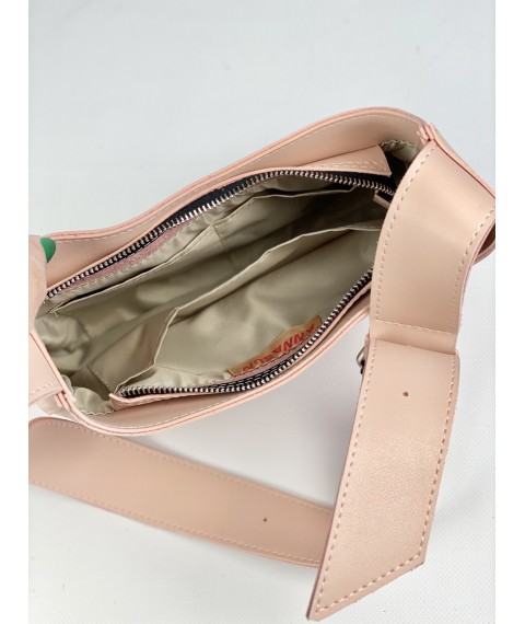 Powdery eco-leather women's handbag