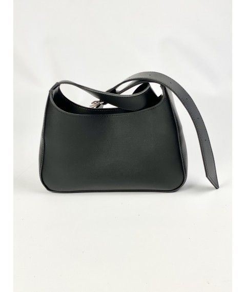 Women's black mini bag made of eco-leather