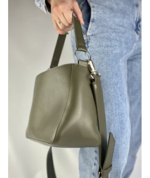 Женская сумка из экокожи цвета хаки