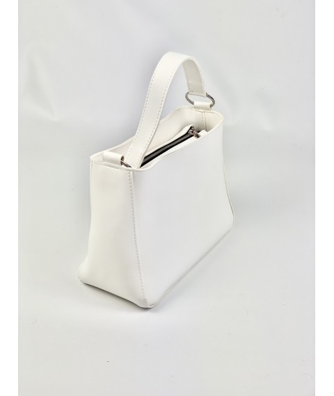 Женская сумка белая из экокожи без логотипа
