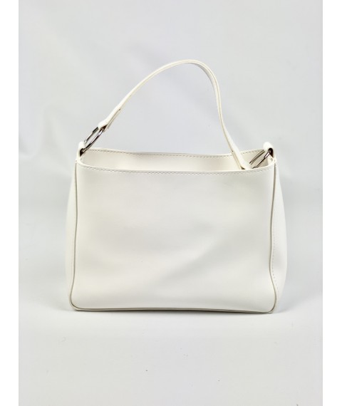 Женская сумка белая из экокожи без логотипа