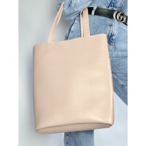 Powdery women's tote bag made of eco-leather