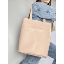 Powdery women's tote bag made of eco-leather