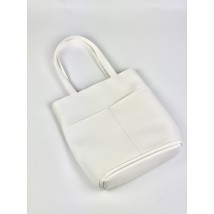 White shopper for women made of eco-leather