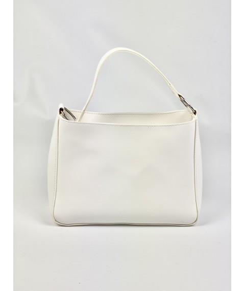 White baguette for women made of eco-leather