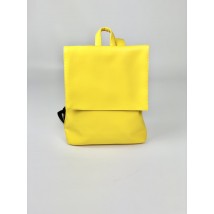 Yellow city backpack for women made of eco-leather KL1x3