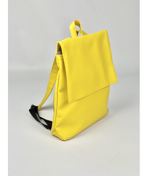 Желтый рюкзак городской женский из экокожи  KL1x3