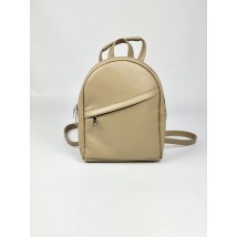 Backpack-bag for women small city made of eco-leather beige RM1x25