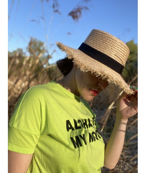 Соломенная женская шляпа-канотье STRx6