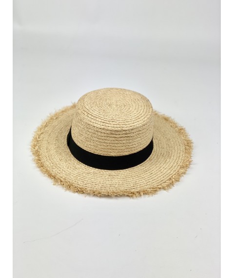 Соломенная женская шляпа-канотье STRx6