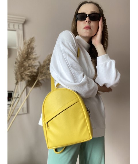 Yellow PU leather backpack bag for women RM1x2