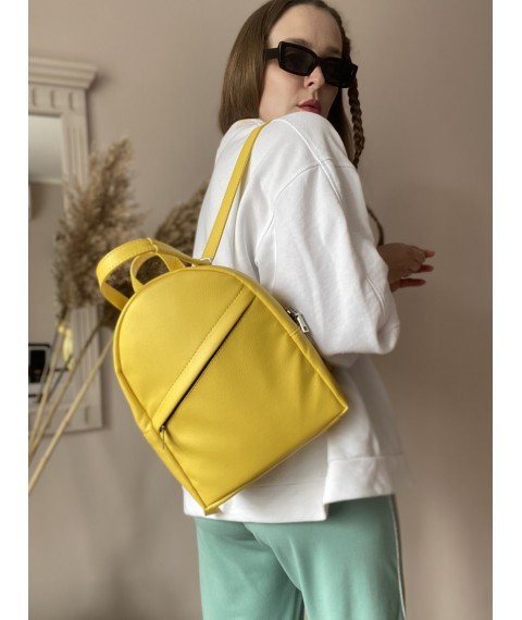Yellow PU leather backpack bag for women RM1x2