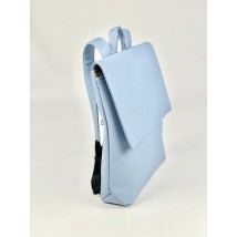 Blauer rechteckiger Damenrucksack aus Kunstleder KL1x6