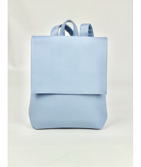Голубой женский прямоугольный рюкзак экокожа  KL1x6