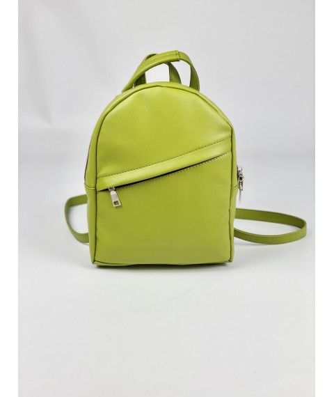Womens Backpack Bag Green PU Leather RM1x27