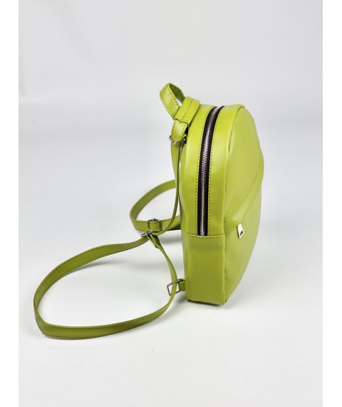 Женская сумка-рюкзак зеленая искуственная кожа RM1x27