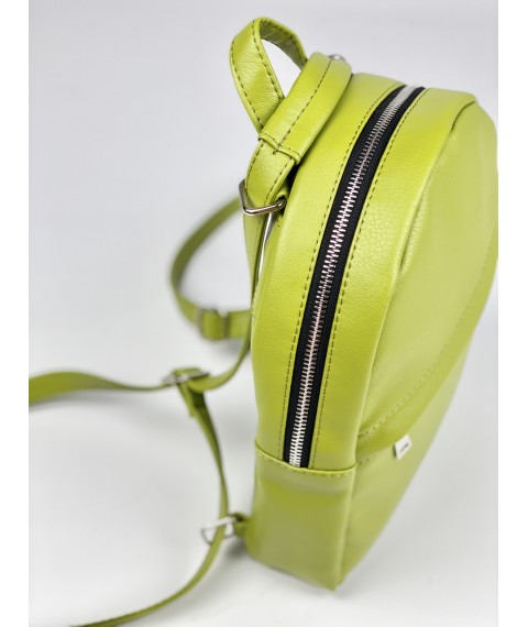 Womens Backpack Bag Green PU Leather RM1x27