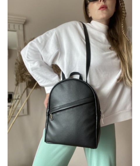 Schwarzer Rucksack-Tasche weibliches ?ko-Leder RM1x22