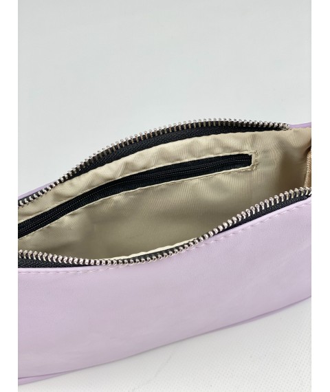 Small lilac women's handbag made of eco-leather