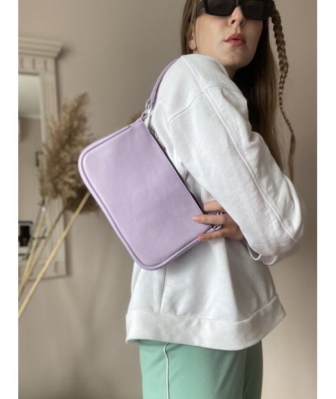 Small lilac women's handbag made of eco-leather