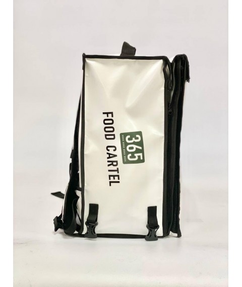 Термо рюкзак для доставки белый c логотипом компании