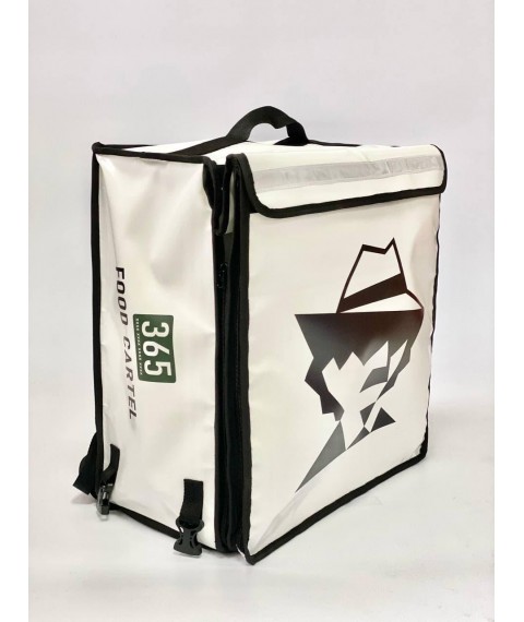 Термо рюкзак для доставки белый c логотипом компании