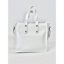 White eco-leather large women's bag