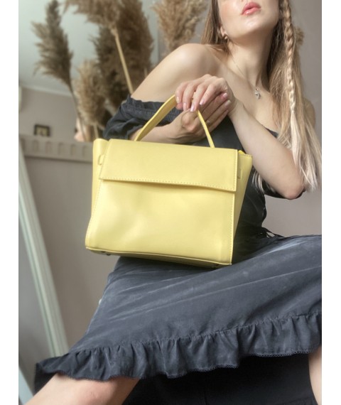 Yellow women's bag made of eco-leather