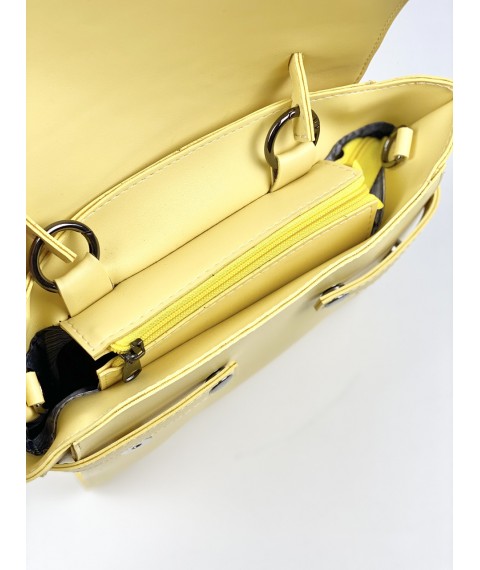 Желтая женская сумка из экокожи