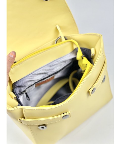 Yellow women's bag made of eco-leather