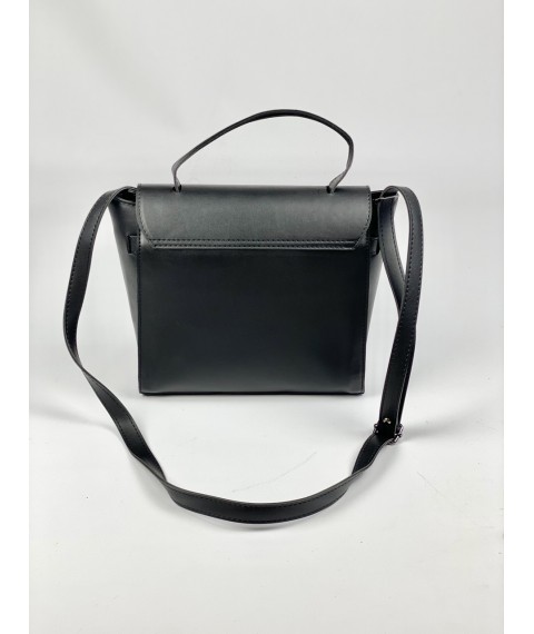 Черная женская сумка из экокожи на длинном ремне SD22x1