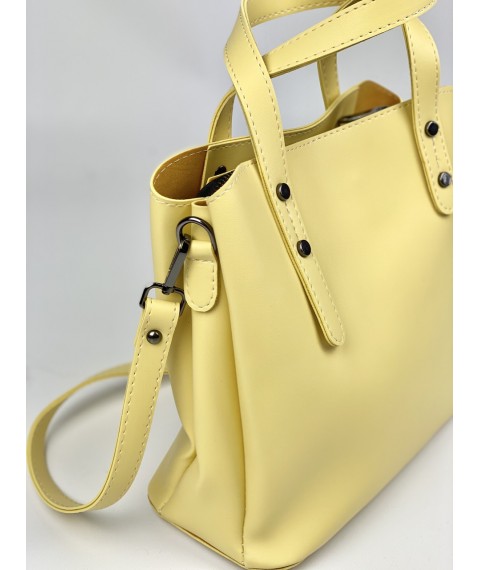 Лимонная женская сумка из экокожи