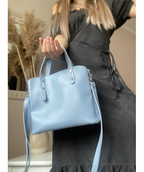 Женская голубая сумка экокожа