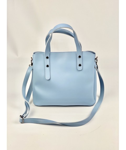 Женская голубая сумка экокожа