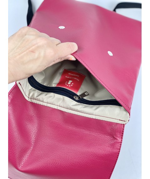 Малиновый женский рюкзак экокожа  KL1x38
