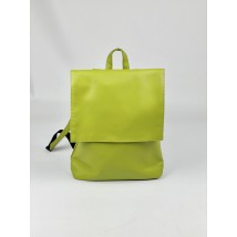 Green women's eco-leather backpack KL1x37