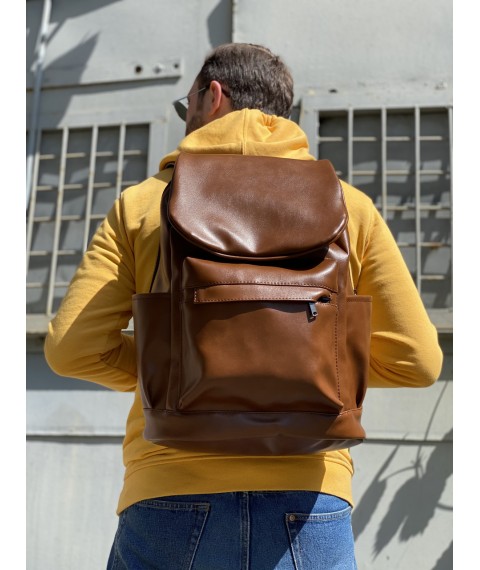 Brown men's backpack large