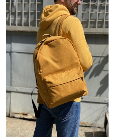Fabric men's backpack yellow