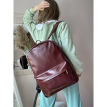 Women's backpack large burgundy eco-leather