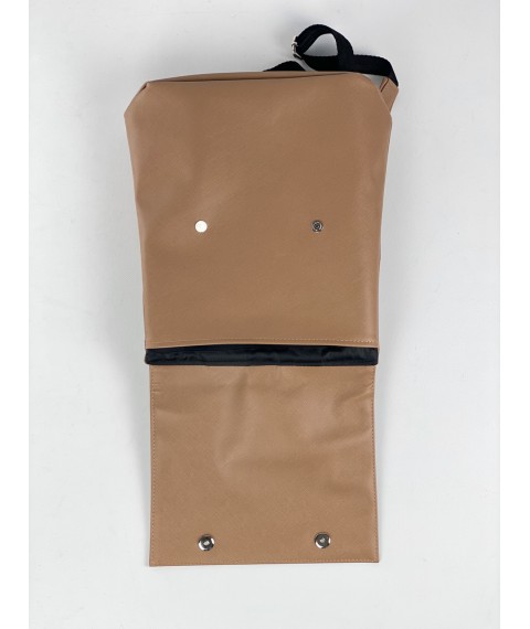 Коричневый прямоугольный рюкзак мужской из экокожи