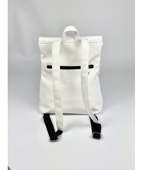 White eco-leather men's backpack