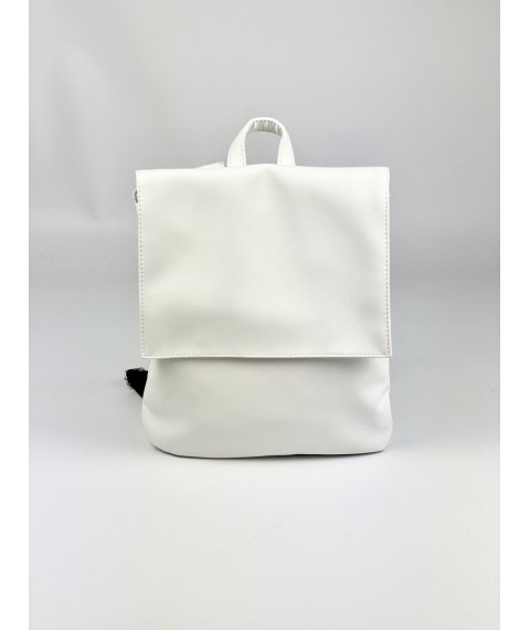 White eco-leather men's backpack