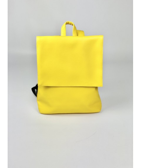 Yellow men's eco-leather backpack