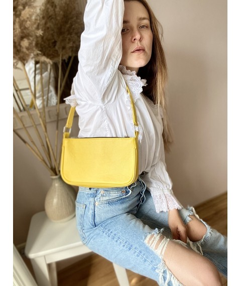 Yellow women's handbag eco-leather