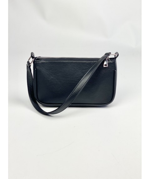 Черная женская сумка-багет экокожа