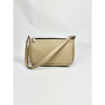 Women's bag-baguette beige eco-leather